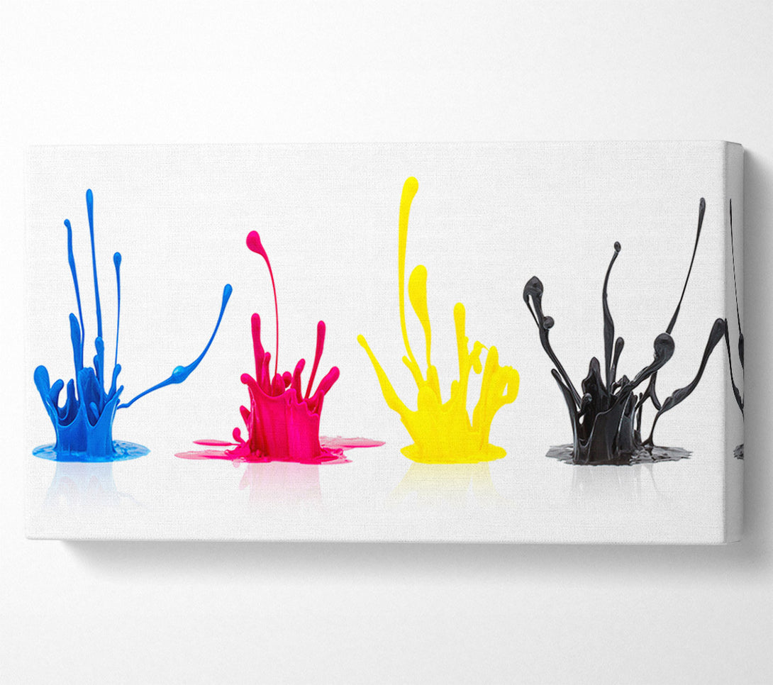  A Canvas Print of Four splashes of ink Canvas Art