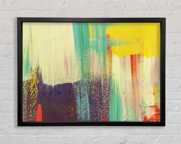 Thick coloured brush strokes Framed Print