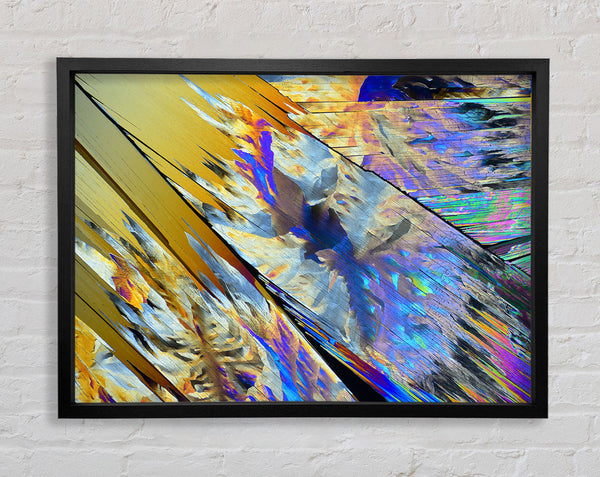 Neon Burnt Fractured colours Framed Print
