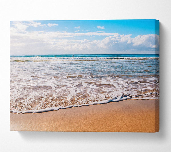  A Canvas Print of Beautiful sandy day at the beach Canvas Print