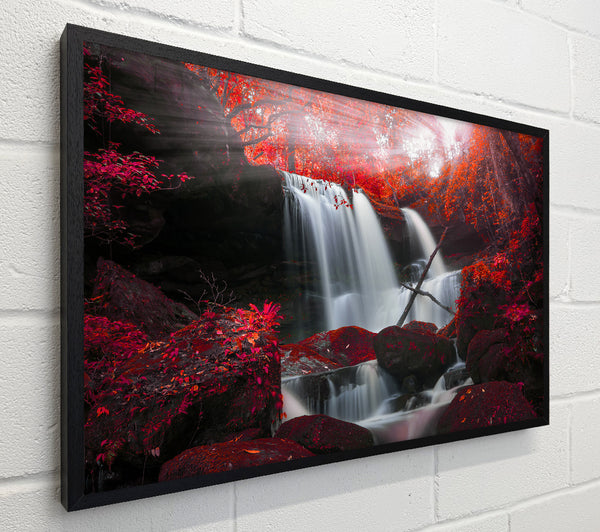 Red Forest Waterfall Delight