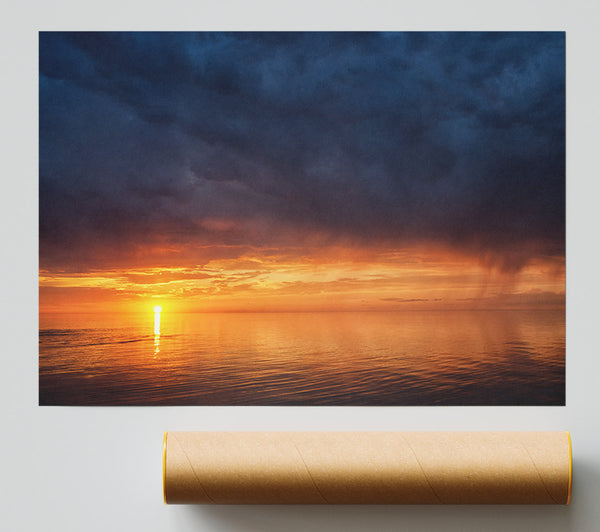 Storms Arriving Over The Sunset Print