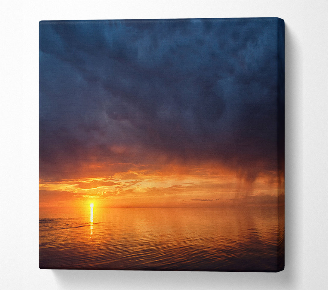 A Canvas Print of Storms arriving over the sunset Canvas Print