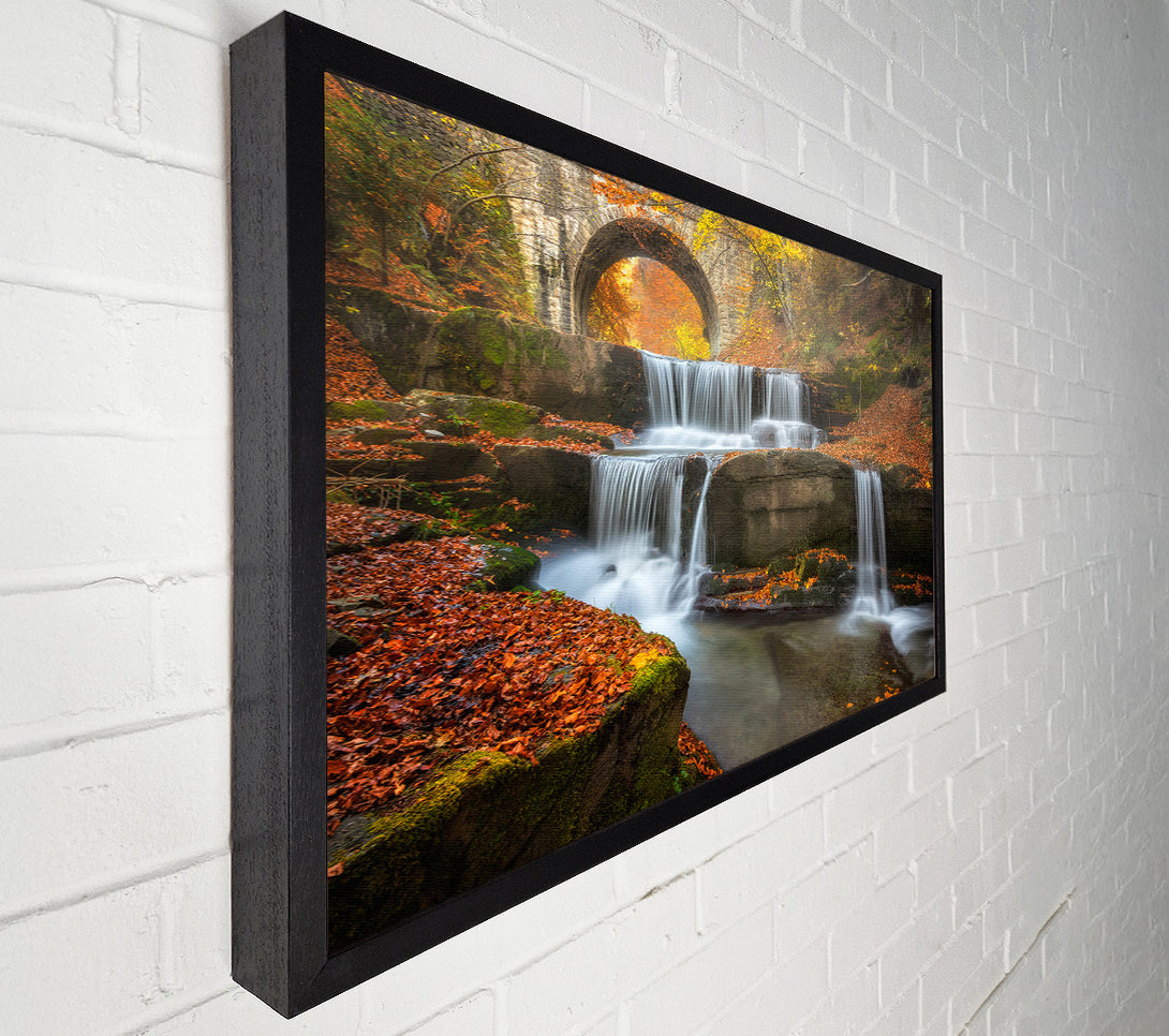  A Canvas Print of Waterfall under the bridge Canvas Wall Art