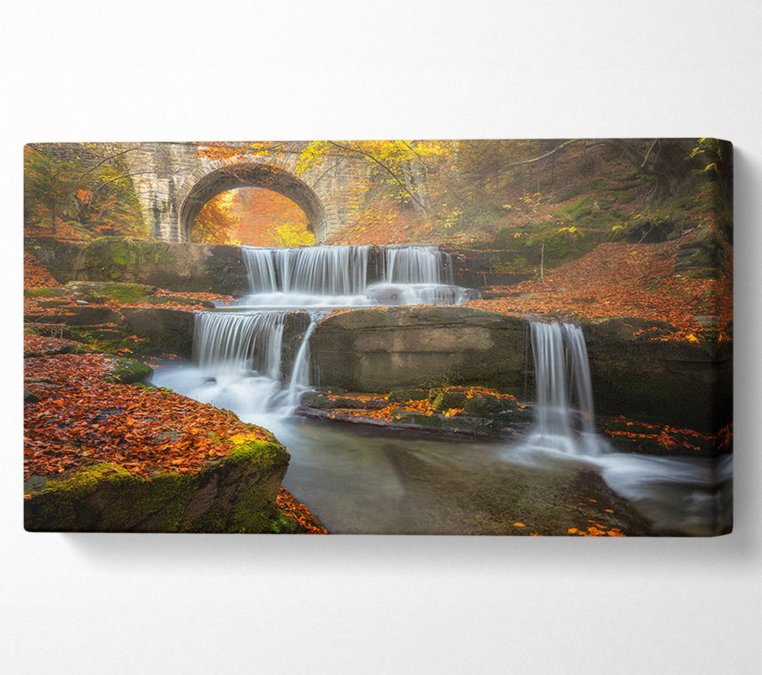  A Canvas Print of Waterfall under the bridge Canvas Wall Art