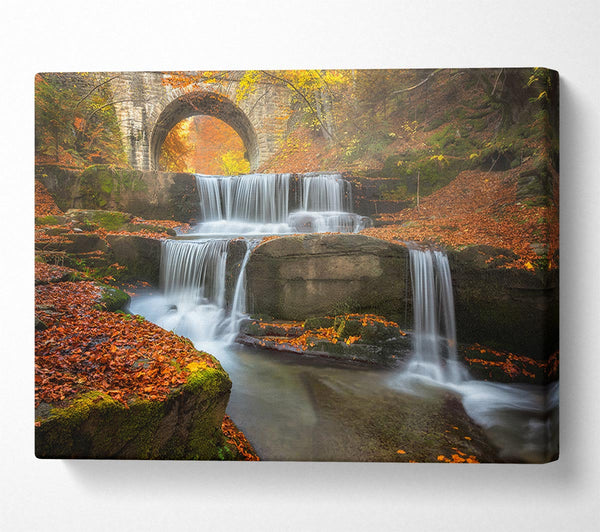  A Canvas Print of Waterfall under the bridge Canvas Wall Art