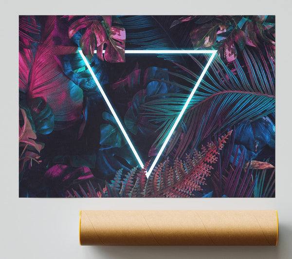 Neon Triangle In The Jungle Poster