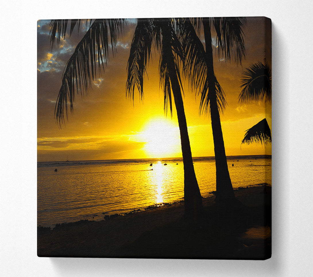  A Canvas Print of Watching the sunset in paradise Canvas Art