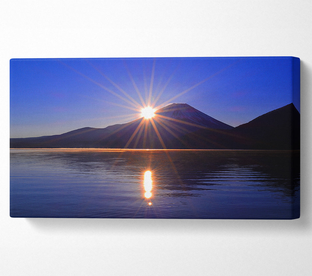  A Canvas Print of Sunset over the mountain dusk Canvas Wall Art