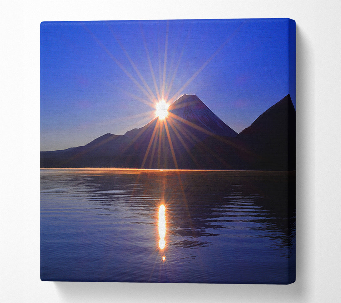  A Canvas Print of Sunset over the mountain dusk Canvas Wall Art