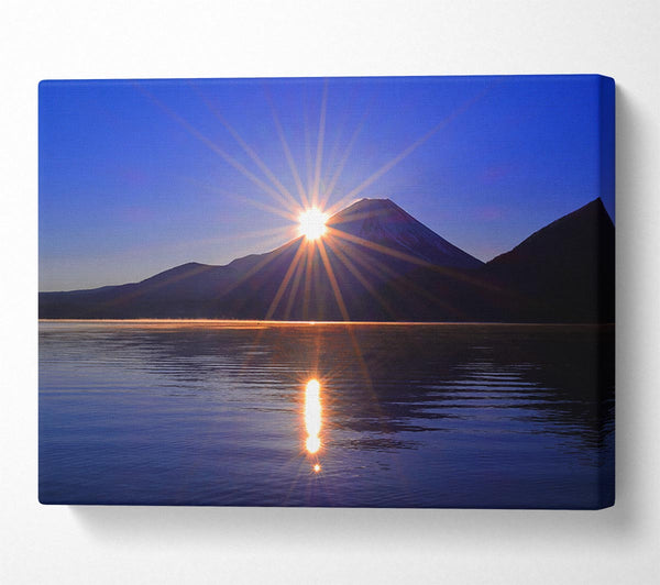  A Canvas Print of Sunset over the mountain dusk Canvas Wall Art
