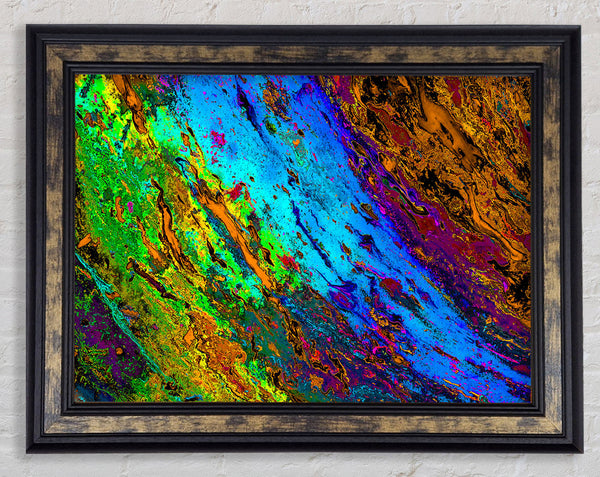 Neon Colours of distortion Framed Print