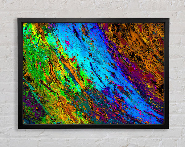 Neon Colours of distortion Framed Print