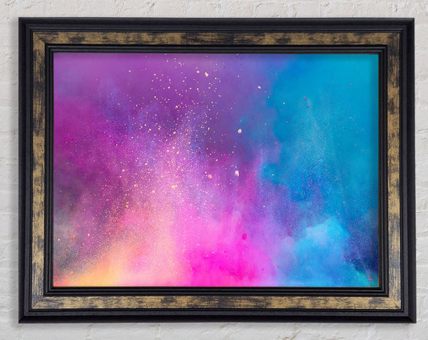 Colourful Dust Explosion Framed Print