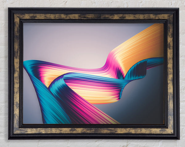 Coloured Ribbon flow Framed Print