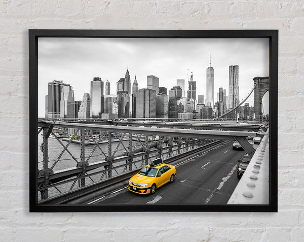 New York auf der Brücke gelbes Taxi