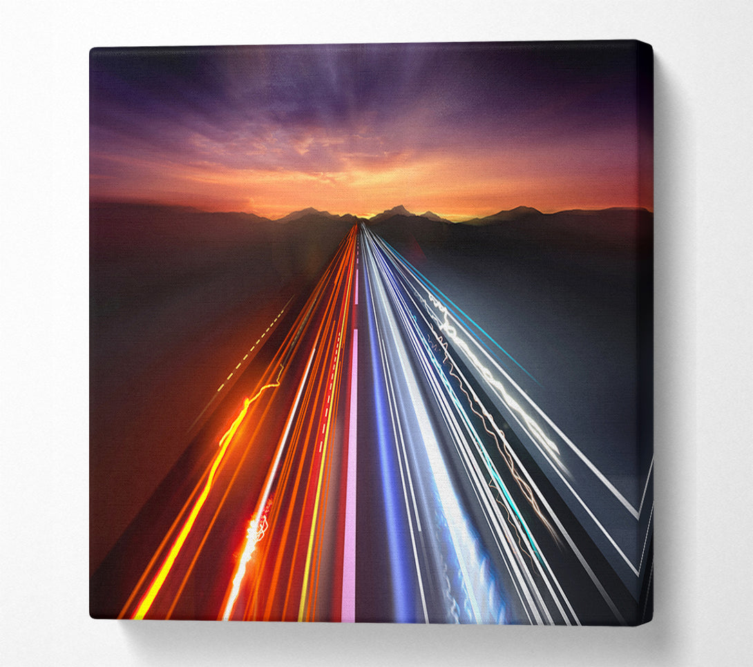  A Canvas Print of Electric lights on the highland Canvas Print