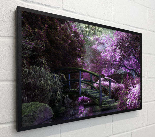 Little foot bridge in the lilac forest