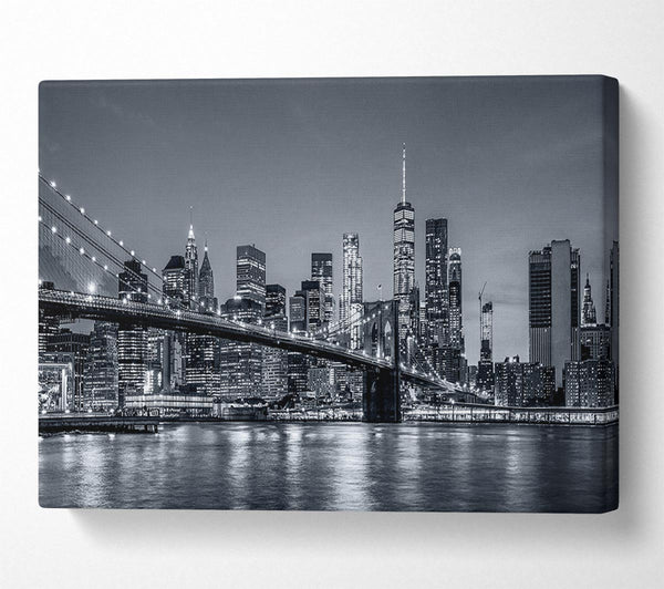  A Canvas Print of New york lights glowing Canvas Wall Art