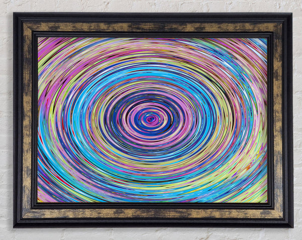 Circular colour ripples Framed Print