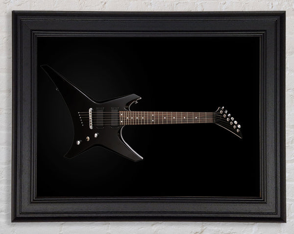 Rock and roll black guitar Framed Print