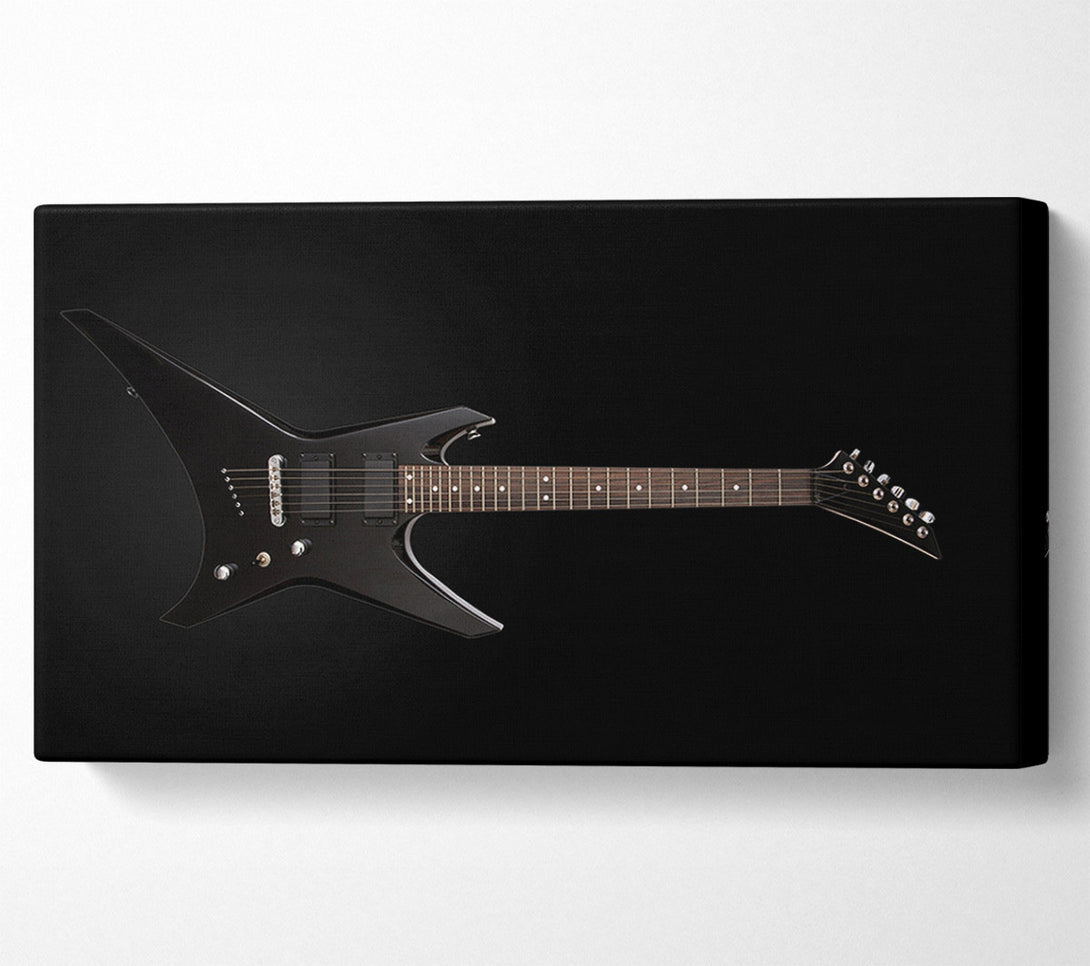  A Canvas Print of Rock and roll black guitar Canvas Wall Art