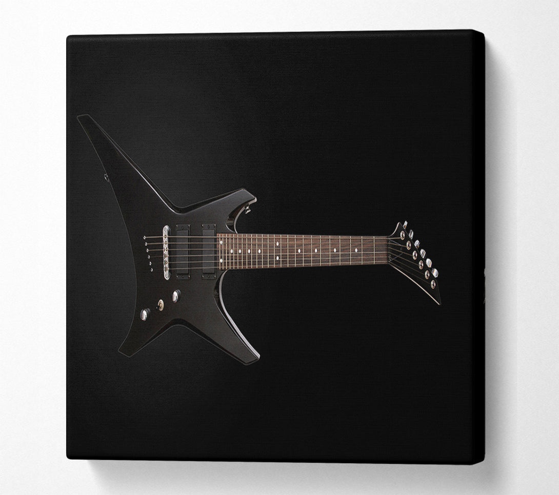  A Canvas Print of Rock and roll black guitar Canvas Wall Art