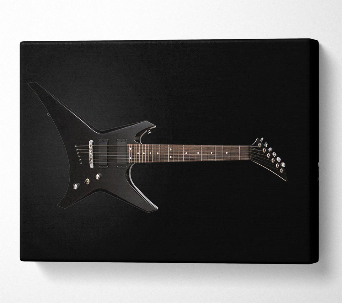  A Canvas Print of Rock and roll black guitar Canvas Wall Art