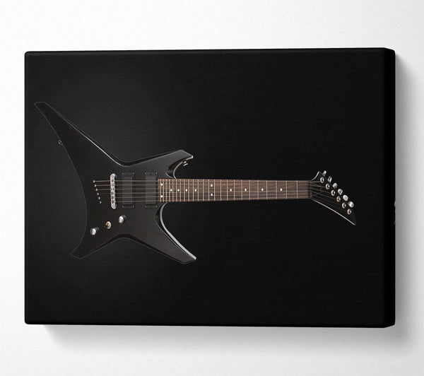  A Canvas Print of Rock and roll black guitar Canvas Wall Art