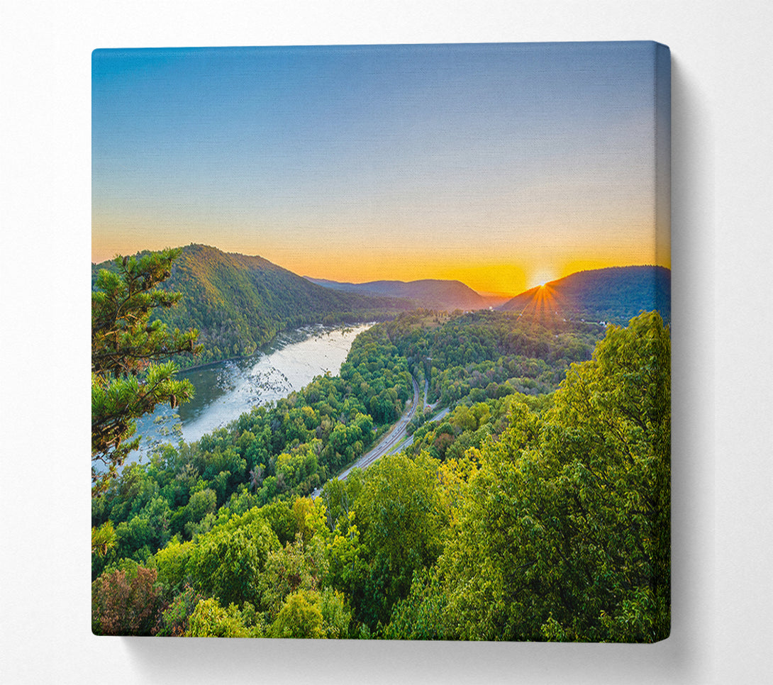  A Canvas Print of highway through the jungle Canvas Wall Art