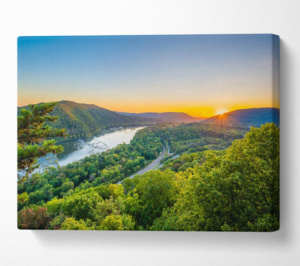  A Canvas Print of highway through the jungle Canvas Wall Art