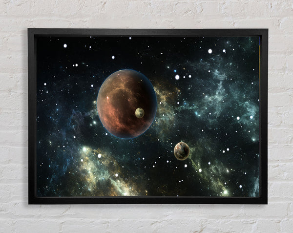 Planeten im dunklen Himmel