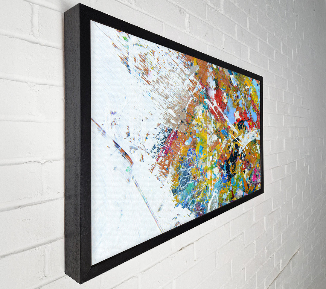 A Canvas Print of White wash of paint and colours Canvas Print