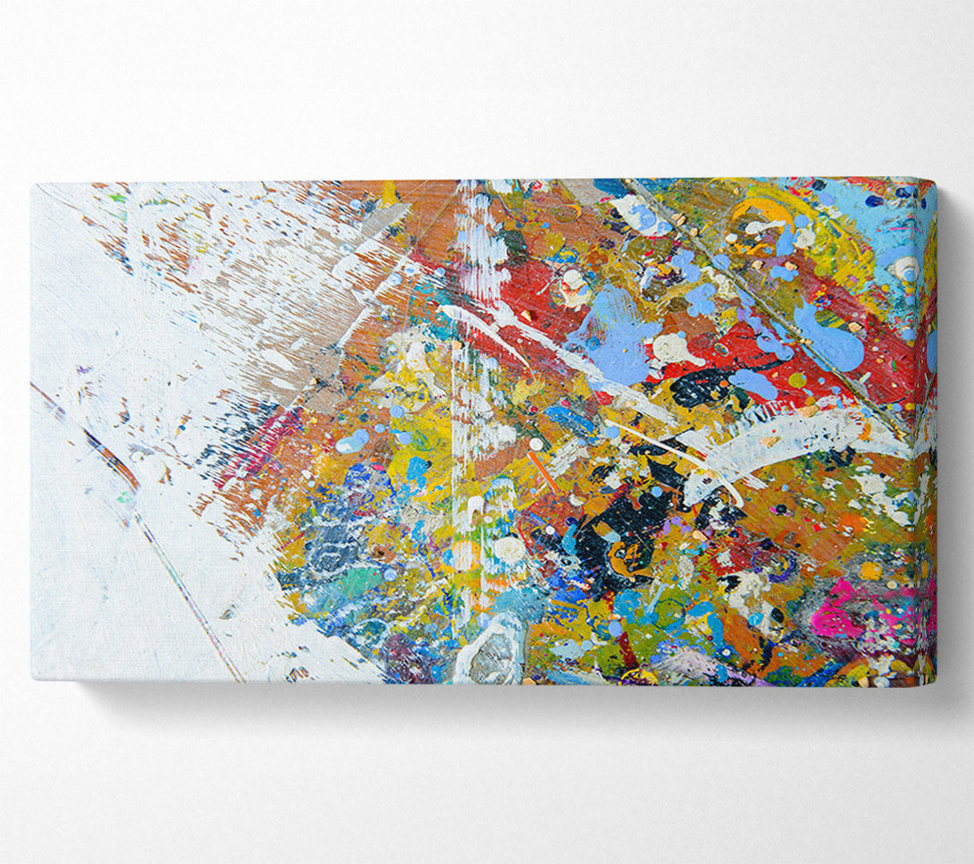  A Canvas Print of White wash of paint and colours Canvas Print