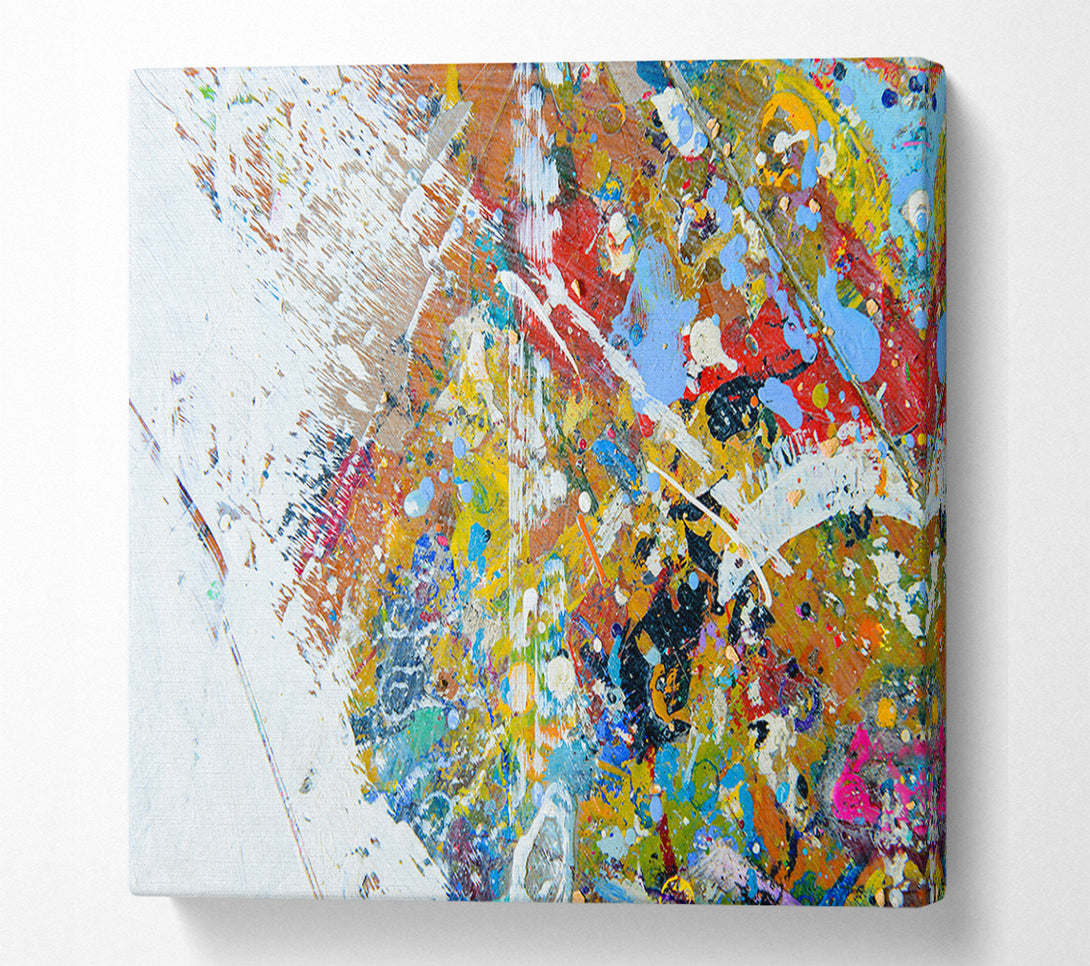  A Canvas Print of White wash of paint and colours Canvas Print