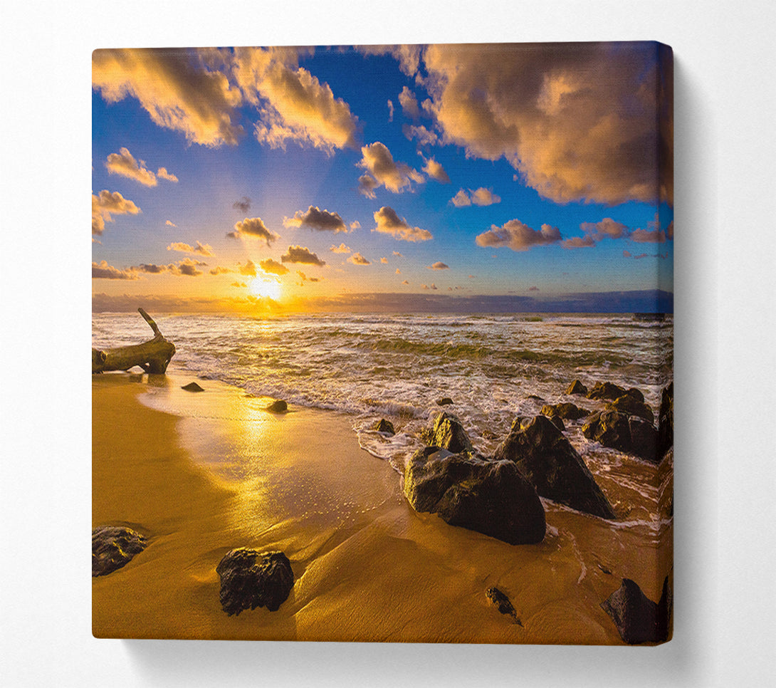  A Canvas Print of Heavenly Skies off the beach Canvas Print