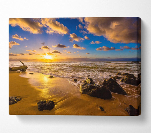  A Canvas Print of Heavenly Skies off the beach Canvas Print