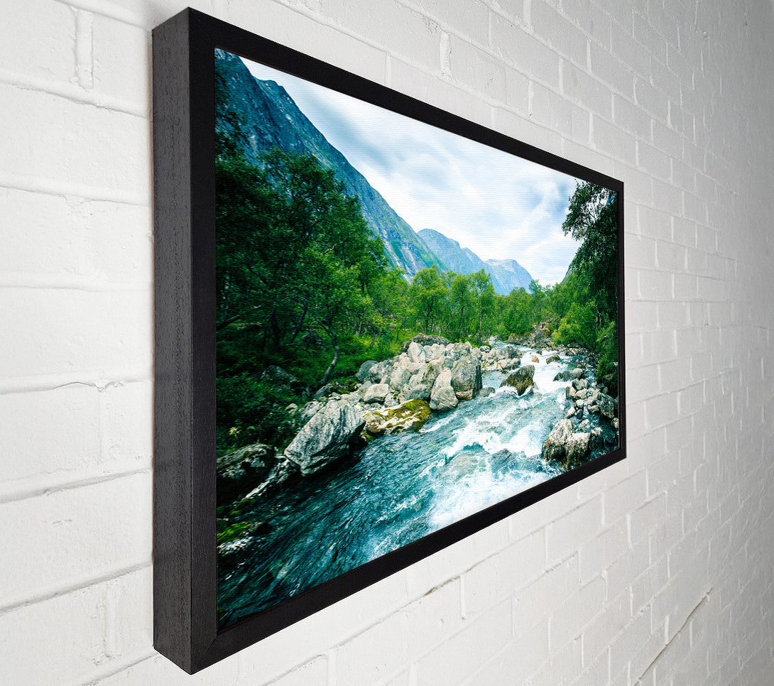  A Canvas Print of Stunning rapids of water forest Canvas Wall Art