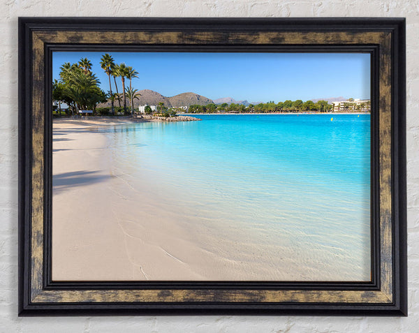 Sunset beach resort Framed Print
