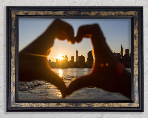 Love hands city Framed Print