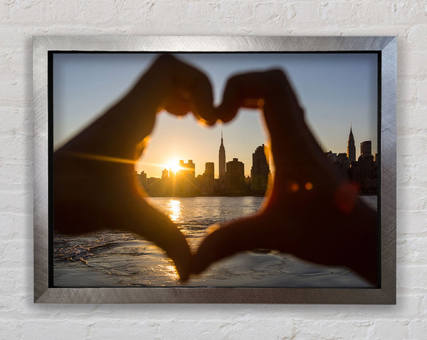 Love hands city Framed Print
