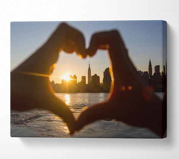  A Canvas Print of Love hands city Canvas Wall Art