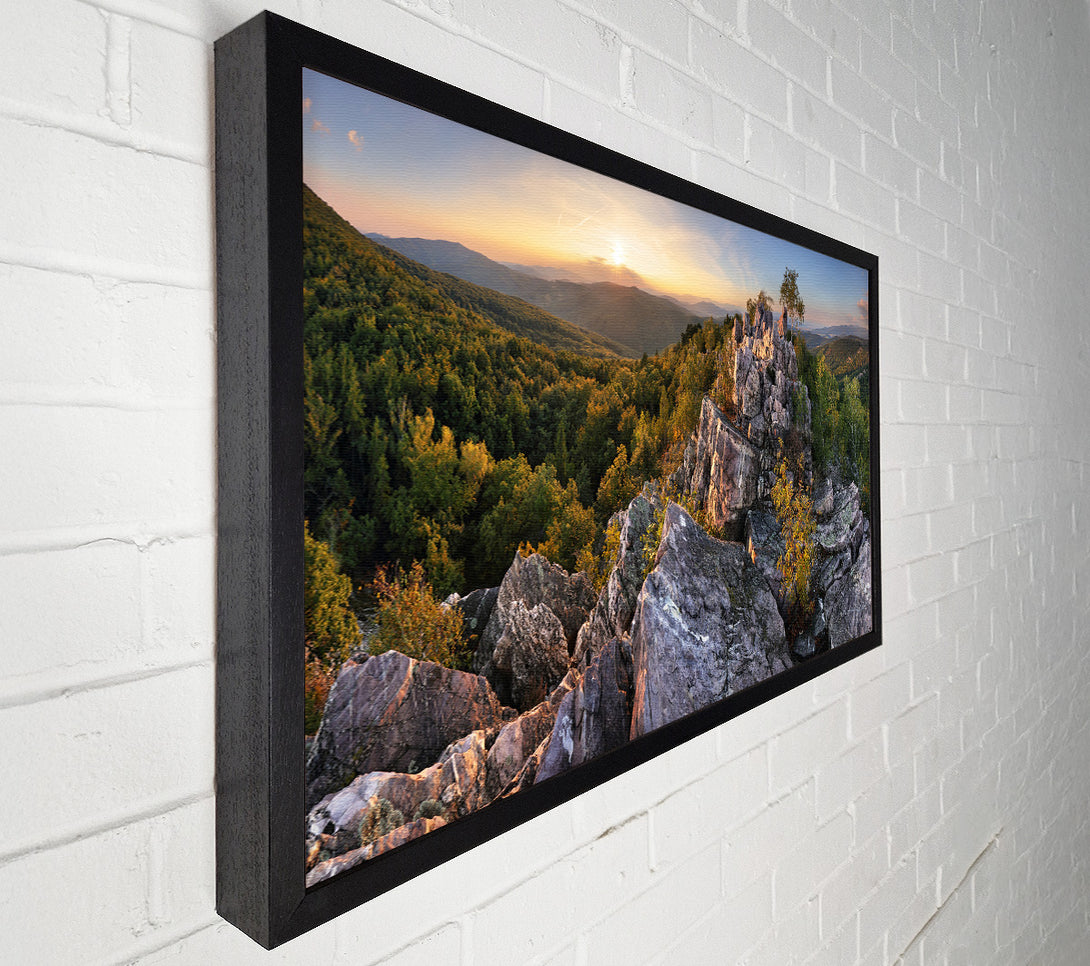  A Canvas Print of Rocky forest mountain Canvas Print