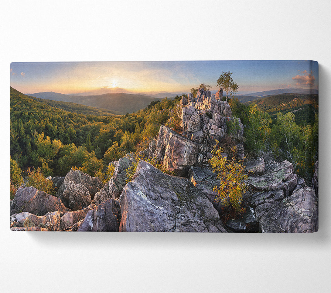  A Canvas Print of Rocky forest mountain Canvas Print