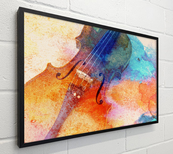 Water colour splash violin