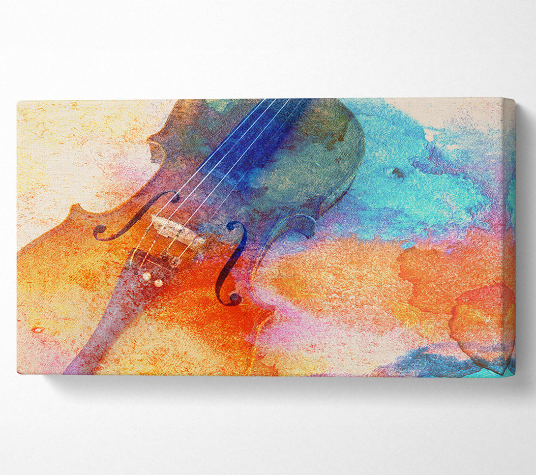 A Canvas Print of Water colour splash violin Canvas Art