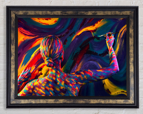 Body painter painting Framed Print