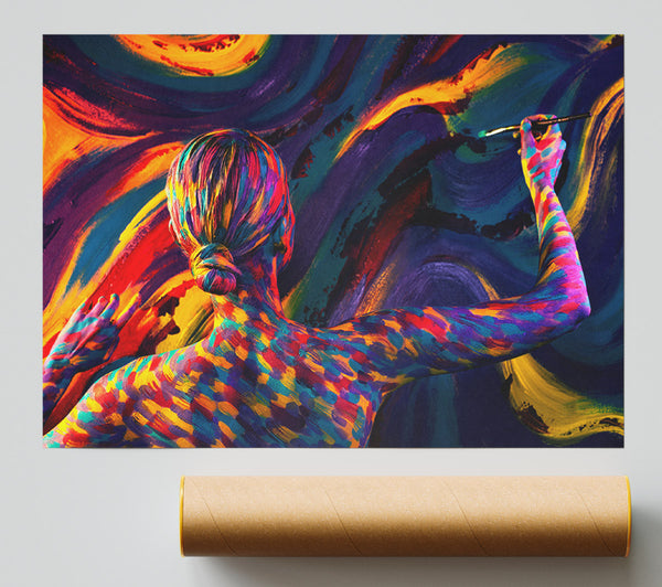 Body Painter Painting Poster