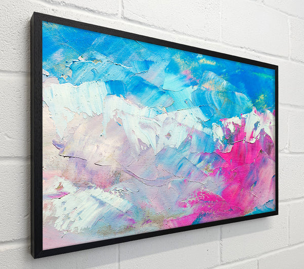 Pink and blue paint strokes