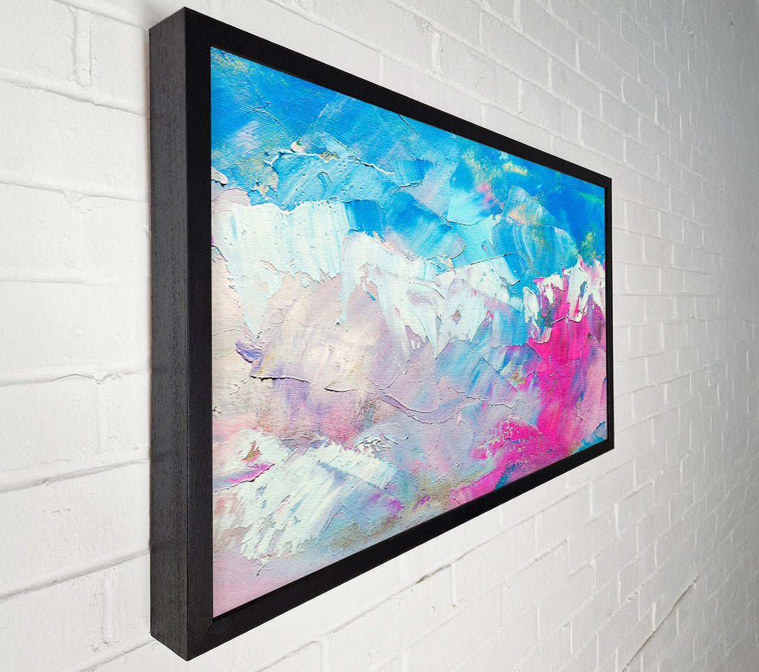  A Canvas Print of Pink and blue paint strokes Canvas Print